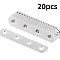 20pcs Stainless Steel Angle Brackets With 80 Screws Furniture Connectors Durable Hardware For Wooden Shelves Chairs Tables