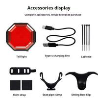 ENLEE Bike Taillight Intelligent Brake Taillight MTB Road Bike Brake Sensing WT17 red