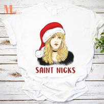 Stevie Nicks Santa Hat Christmas T Shirt White Unisex T-Shirt M beige