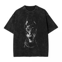 Juokingas dobermano šuo Parduodamas Marškinėliai Streetwear Retro Marškinėliai T-shirt Viršūnės Vyrams Moterims Trumpomis Rankovėmis Aukštos Gatvės Vasariniai M gray