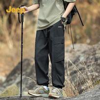 JEEP Men's Tapered Leg Casual Cargo Pants L matinė juoda spalva