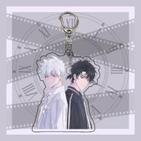 6CM Cute Anime Keychain Link Click Acrylic Key Chain Kawaii Bag Pendent Cheng Xiaoshi Lu Guang Cartoon Keyring 6 cm gray