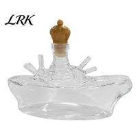 Whiskey Aging Bottle Funny French Bulldog Decanter, 350ml Hand Blown Glass Liquor Bottle, Collectible Novelty Dog Shape Wine Dispenser for Home 350ml B white