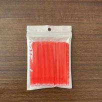 100PCS Disposable Eyelash Cleaning Brush Lip Brushes Micro Cotton Swab Eyelash Extension Individual Lash Removing Makeup Tool red
