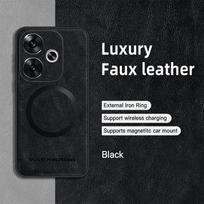 For POCO F6 F6 Pro PU Leather Magnetic Ring Soft Edge Anti-Drop Anti-Fingerprint Phone Case For POCO F6 Pro