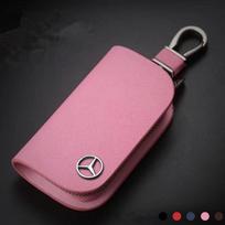 New Leather Key Holder Cross Pattern Car Key for Mercedes Benz W126 W168 GLC GLK CLA W203 W204 Interior Moulding SZW-YSB-BENCHI black