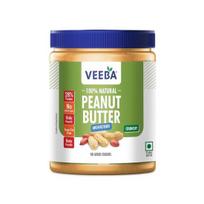 VEEBA Natural Peanut Butter High Protein Naturally Gluten-Free Vegan No Added Preservatives No Hydrogenated Oil Keto Friendly 100% Peanut 1Kg blue