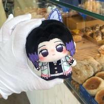 Figure Anime Plush Doll Fans Gift Q Version Toy Gifts Kamado Nezuko Keyrings Cartoon Character Keychains Bag Charms black