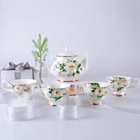 Shengshi Tangyun Kaulinio Porceliano Kavos Rinkinys white