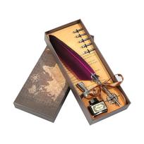 Silky Fountain Pen European Style Retro Feather Pen Graduation Birthday Office Signature Gift Calligraphy Stationery