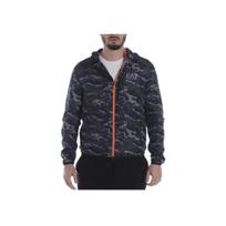 Emporio Armani Camouflage Print Hooded Zip Jacket Men jackets Gray 6ZPB55-PN28Z-2922 S gray
