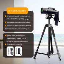 Vienos kolonos žiūronų trikojis Gali būti prijungtas prie fotoaparato SLR fotoaparato ir telefono laikiklis Nemokamas adapteris Ketvirčio colio sriegis 1.7m