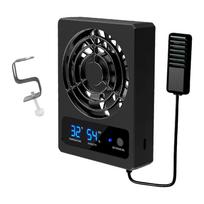 Reptile Ventilation Fan Smart Hygrometer USB Powered Reptile Terrarium Thermometer for Snake Bearded Dragon Pet Supplies black
