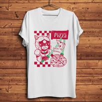 Samurajų Katės Pica juokingi anime marškinėliai Unisex vasaros nauji Balti Laisvalaikio trumpomis rankovėmis T marškinėliai Unisex street style marškinėliai 4XL brown