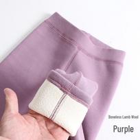 Girls' Seamless Fleece-Lined Base Layer Pants for Autumn/Winter - White Tight Pants for Kids 140 cm gray