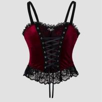 Moteriškos seksualios krūtinės spalvos korseto viršus su raišteliais su gėlėtais raštais Push Up Crop Tops Vintažiniai vakarėliams skirti klubiniai drabužiai L black