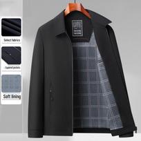 Men's Lapel Jacket for Elderly - Spring, Autumn & Winter Styles 180 (Weight 110-130 lbs) gray