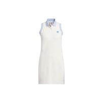 Adidas Originals X Monkey Kingdom Collaboration Spicy Girl Series Color Block Polo Neck Sports Comfortable Sleeveless Dress Women Dresses White IP1780 XL white