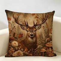 Stumburas su gėlėmis Gėlių rašto pagalvės užvalkalas Patvarus Hipoalerginis ekologiško lino pagalvės užvalkalas Skalbiamas odai draugiškas 50cmx50cm(20x20Inch)