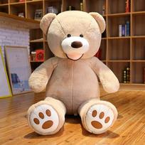 100-130cm American Bear Plush Toy Big Size Bears Stuffed Animals Baby Kids Sleeping Doll Pillow for Girls Valentine Day Gifts 100cm beige