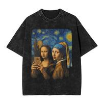 Mona Lisa Bass Face Funny Music Lovers Djs Producers Mens T Shirts Awesome Tees Short Sleeve Tshirt Cotton New Arrival Clothes L black