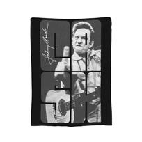 Johnny Cash Vintage Blankets Fleece Textile Decor Breathable Ultra-Soft Throw Blankets for Sofa Outdoor Bedding Throws Size: 75*100cm, Weight: 280 GSM