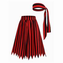 Sexy Women's Pirate Costume Dress Printed Striped Captain Jack Elasticized Lace Dress Halloween Girls Role Play Party Kids 150 black