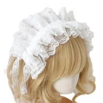 Cosplay Costume Lace Hairband French Style Headpiece Lady Hair Styling Accessory white
