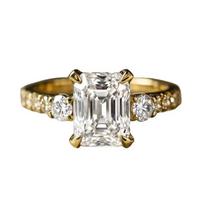 Elegant Cross-Border Imitation Gold Square Ring - Classic & Luxurious Style for Women Size 5