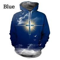 Sacred Cross Pattern 3d Print Hoodies Christian Hoodie Jesus Casual Long Sleeve Hooded Sweatshirt L gray