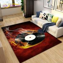 3D kūrybinės muzikos vinilo įrašų srities kilimėlis, kilimas svetainės miegamojo sofai, virtuvės vonios kambario durų kilimėlis, neslystantis grindų kilimėlis 100x150cm