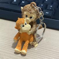 Protect Punch The Monkey Punch Monkey Doll Keychain Cute 3D Monkey Decor Hanging Keychain Anime Peripherals Toy Birthday Gift as the picture brown