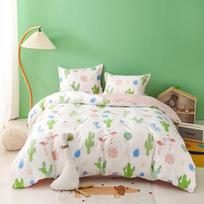 Green Cactus Bedding Sets 4 Pieces Soft Duvet Cover Set With Pillow Shames For Teen Girls Boys Men Women Bedroom Decor Vintage EU single(135x200cm) white