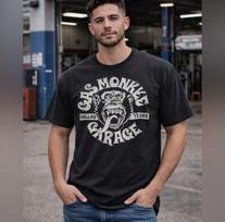 Gas Monkey Garage Dallas Texas T-Shirt XXL Black Graphic Tee Distressed Hole Unisex T-Shirt L gray