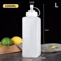 Hot Large Mouth 600/800/1000ML Squeeze Sauce Bottle Condiment Dispenser Dustproof Kitchen Seasoning Salad Sauce Olive Oil Bottle white