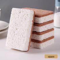Wood Pulp Cotton Rag Dishwashing Sponge & Scrub Brush Set for Kitchen 1 Pack brown