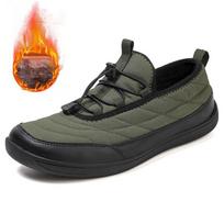 Plus Big Size 50 51 52 53 Winter Keep Warm Wide Toe Barefoot Shoes Minimalist Mens Non-leather Casual Wide Box Shoes Anti-skid 48 black