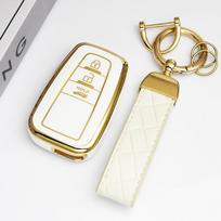 Tpu Car Remote Key Cover Case Holder Keyless Shell 3 Buttons For Toyota Prius Camry Corolla Rav4     Chr Prado beige