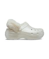 Crocs Classic Platform Lined Glitter Clogs - Chalk / 211922-0Wv Chalk/220 white