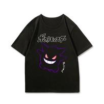 Pokémon Anime Printing Oversized Cotton Tshirt Men and Women Breathable Fashion Leisure Y2K Short Sleeve Summer Tshirt Unisex M gray