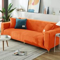 Aksominis pliušinis sofos užvalkalas elastingas L formos sofos užvalkalas viskas įskaičiuota vientisos spalvos tampus sofos užvalkalas svetainei namų dekoras 2 pillowcase 45x45cm orange