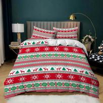 Merry Christmas 3D Print Bedding Set, Duvet Covers,Pillowcases, Red,Snowflake,Deer,Comforter New Year Gift Bed Clothes, 240x220 (135x200cm) gray