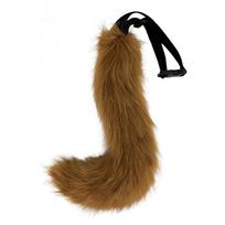 Adjustable Bendable Fox Tail Cosplay Prop Adults Anime Party Costume Accessory Burgundy brown
