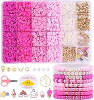 Cross-Border Polymer Clay Beading Set: DIY Bracelet Accessories & Loose Beads Single Box Size 19*13*1.5cm pink