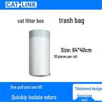CATLINK AI išmaniosios katės tualeto reikmenų rinkinys: 2 šiukšlių maišų ritinėliai ir 2 filtravimo medvilnės gabalėliai CATLINK white