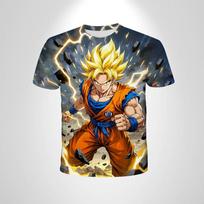 Vasaros Naujas 3D Spausdintas Animacinis Anime Dragon Ball Z Vyriškas Apvalios Kaklo Marškinėlis Gatvės Mados Cosplay Viršus S gray
