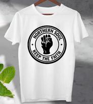 Northern Soul T Shirt Keep The Faith Music Top Unisex Men's Ladies ideal Gift 2XL black