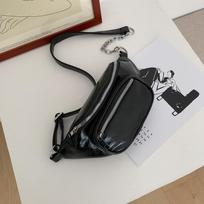 IELGY Ins cute chest bag oblique cross-bag waist bag fashion hundred-pack pop chain one-shoulder bag tide card