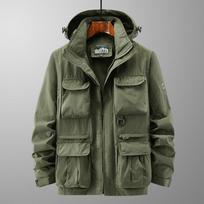 Youth Jacket Men's Outdoor Mountaineering Sportswear Removable Sleeve Hooded Loose Fleece Jacket Men's 4XL gray