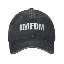 KMFDM Band Print Cap Unisex Women Cotton  Trucker Hat Daily Wear Baseball Cap Adjustable Adjustable gray